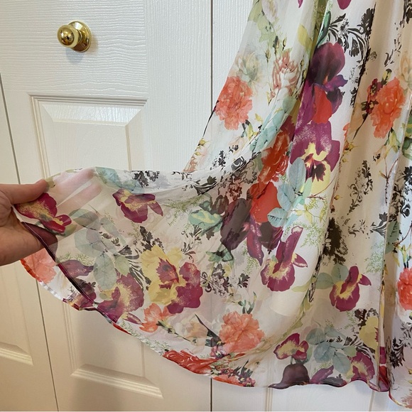 Sundance 100% Silk Floral Midi Length Sleeveless Summer Dress Size 6 Flaw - Picture 6 of 13